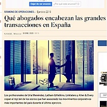 Qu abogados encabezan las grandes transacciones en Espaa